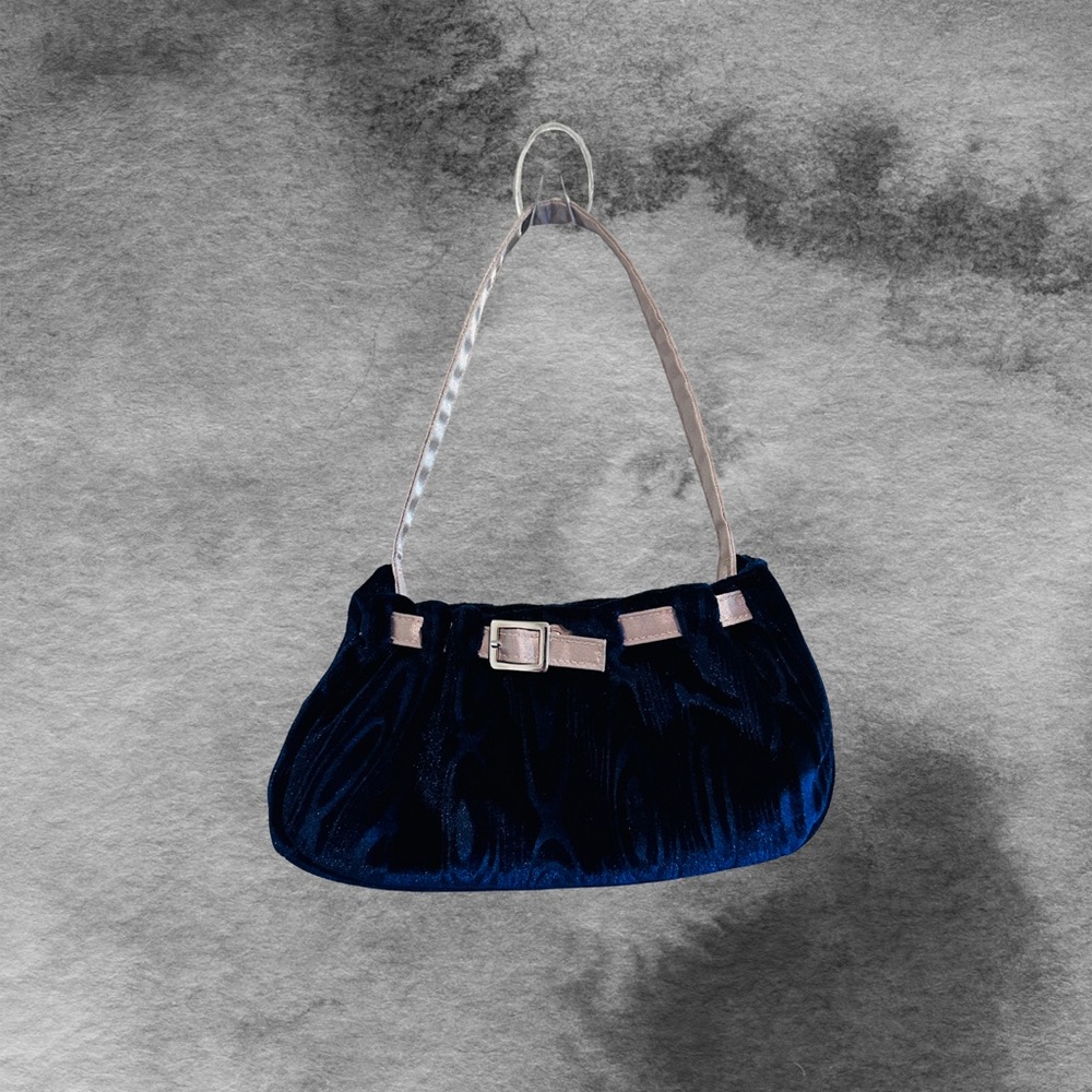 Victoria Secret Navy Velvet Shoulder Bag
